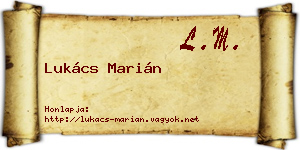 Lukács Marián névjegykártya