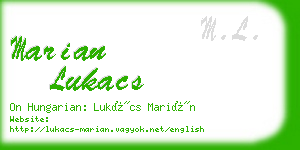 marian lukacs business card